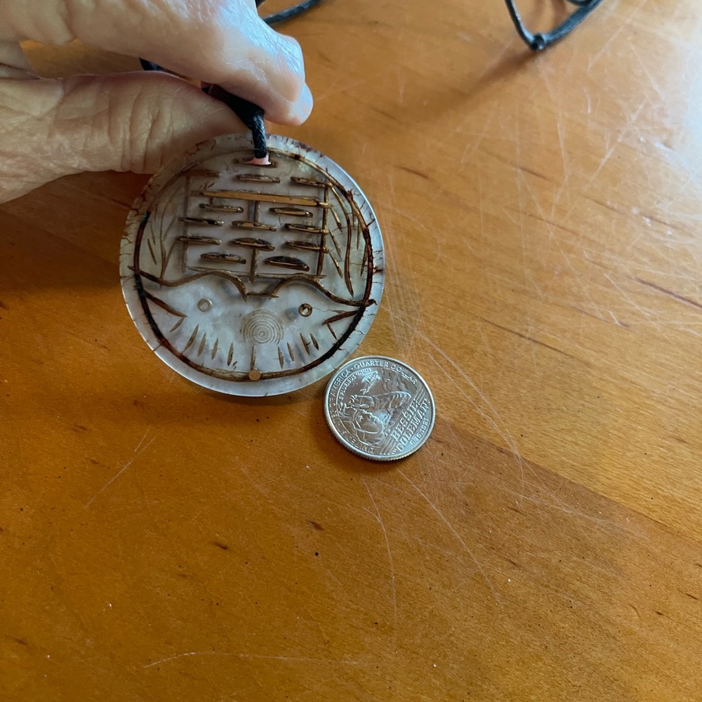 Carved Pendant Necklace